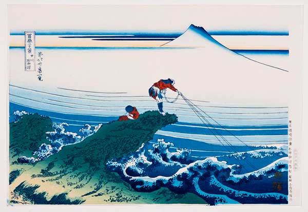 Hokusai, Fishing from promontory